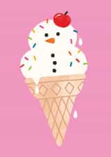 Cute Christmas Card - Snowman - Ice Cream created by Jess Shah