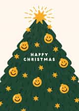 Cute Christmas Card - Smiley Faces - Baubles created by Jess Shah
