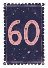 Classic 60th Birthday Card - For Her - Celestial created by Nazli Brennan