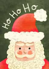 Cute Christmas Card – Hand-Drawn Santa – Classic Design – Ho Ho Ho created by Lotta Designs