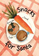 Cute Christmas Card – Snack For Santa Design – For Kids – Mince Pie And Carrot created by Lotta Designs