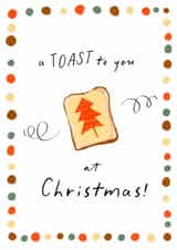 Humorous Christmas Card | Festive Food Pun | Modern Retro Toast created by patternmuse