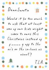 Sarcastic Parents Letter to Santa | Modern Retro Christmas Rant created by patternmuse