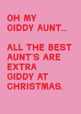 Funny Christmas Card - For Aunt - Oh My Giddy Aunt created by Lemon and Sugar 