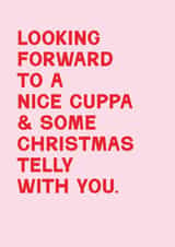 Classic Christmas Card - Cuppa And Christmas Telly created by Lemon and Sugar 