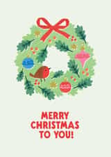 Classic Christmas Card - Robin Wreath created by Lemon and Sugar 