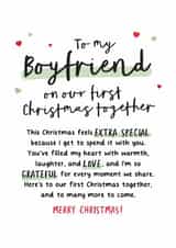 Heartfelt Christmas Card to Boyfriend on First Christmas Together created by Kreate Paper Co.
