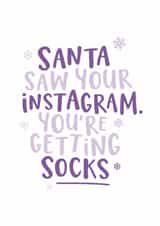 Funny Christmas Card - Instagram, Social Media - Getting Socks created by Kreate Paper Co.
