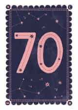 Classic 70th Birthday Card - For Her - Celestial created by Nazli Brennan