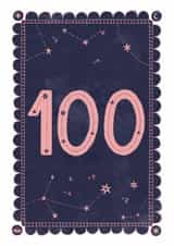 Classic 100th Birthday Card - For Her - Celestial created by Nazli Brennan