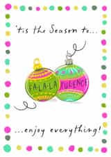 Funny Christmas Card for family | Fa La La Tulence | Fart Joke created by patternmuse