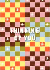 Classic Thinking Of You Card - Checkerboard Design created by Wondi Studios