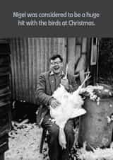 Funny Christmas Card - 1950s Black and White - Traditional Turkey created by Hello Sausage