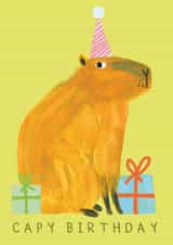 Cute Birthday Card - Capybara - Party Hat created by Darcie Olley