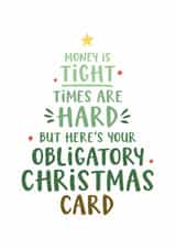 Funny Obligatory Christmas Card, Relatable Cheeky Christmas Tree Card created by Kreate Paper Co.