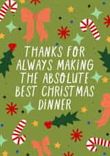 Christmas card with thanks for your annual Christmas dinner chef created by KATIE S
