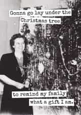 Funny Christmas Card for Family – I’m the Gift – Vintage Humour created by Raven's Rest Studio