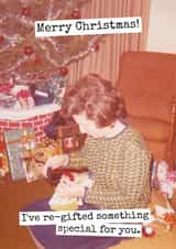 Funny Christmas Card – Re-Gifted Something Special – Vintage Humour created by Raven's Rest Studio