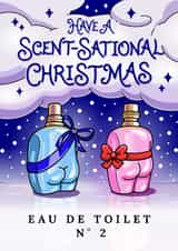 Funny Christmas Card For Partner or Couple - Eau De Toilet created by Cheeky Legends