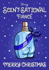Funny Christmas Card - For Fiancé - Mens Cheeky Bum Fragrance Bottle created by Cheeky Legends