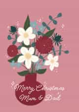 Classic Christmas Card - For Parents - Flowers created by Abi Bryan