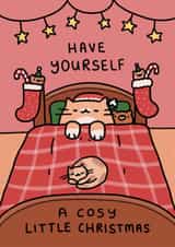 Cute Christmas Card - Have Yourself A Cosy Little Christmas - Cats created by Wren & Wilson