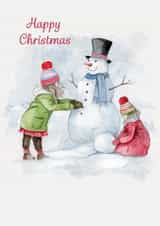 Cute Christmas Card - Snowmen created by Crumble and Core