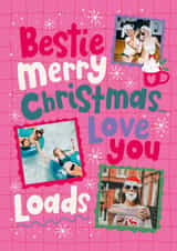 Personalised Christmas Photo Card created by Dotty Black - Bright Fun Christmas for Bestie - Hot Chocolate - Frames