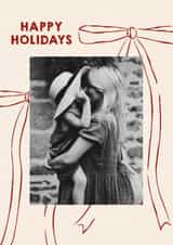 Personalised Christmas Photo Card created by Jennifer Lew - Classic Christmas Card - Bows - Happy Holidays
