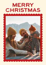Personalised Christmas Photo Card created by Jennifer Lew - Classic Christmas Card - Scallop Border - Merry Christmas