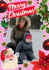 Personalised Christmas Photo Card created by Violet and Alfie - Pretty Retro Christmas Card
