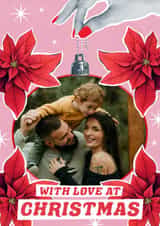 Personalised Christmas Photo Card created by Violet and Alfie - Poinsettia Christmas Card