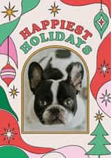 Personalised Christmas Photo Card created by Sabrin Deirani - Retro Christmas Photo Card – Happiest Holidays – Personalised Photo Card