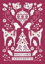Welsh Christmas Card - Reindeer - Nadolig Llawen a Blwyddyn Newydd Dda created by Kirsty Miller