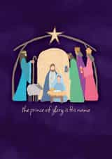 the prince of glory is His name - christian christmas card - manger scene created by Philippa Elizabeth Illustration