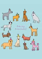 Fun Birthday Card For Friends And Family- Dog Design- Party Pooches created by Heather Buchanan