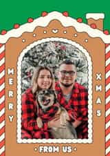 Personalised Christmas Photo Card created by Feel Good Supplies - Classic Christmas Card - Candy Canes - Gingerbread House