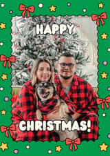 Personalised Christmas Photo Card created by Feel Good Supplies - Classic Christmas Card - Bows - Stars