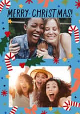 Personalised Christmas Photo Card created by KATIE S - Fun and modern Christmas card with two spaces for personal photos
