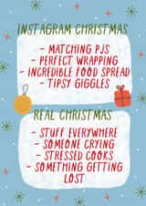 Relatable and funny Instagram vs Reality Christmas comparison created by KATIE S