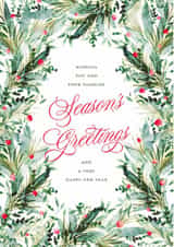 Elegant Hand Painted Watercolor Christmas Botanical Card-Festive Foliage created by Jackie Crawford