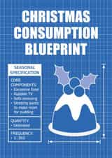 Funny Christmas Pudding Card - Cheeky Christmas Blueprint - Festive Food Coma created by Versed Aid