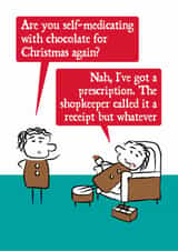 Funny Christmas Card for Chocolate Lovers - Cheeky Chocoholic - Festive Food created by Versed Aid