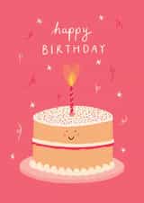 Cute Birthday Cake Card with Smiley Face created by If In Doubt Create Studio