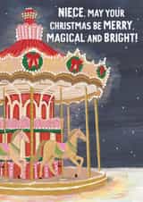Merry Christmas Niece, magical and bright Christmas created by Rebecca Grantham