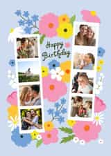 Personalised Birthday Photo Card created by Lemon and Sugar  - Pretty Birthday Card - Floral Photo Booth