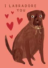 Cute Labrador Dog Card for Anniversary Valentines Friend created by Chinchi Things