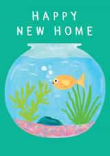 Cute Goldfish Bowl New Home Moving House Card created by Chinchi Things