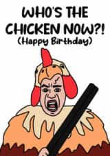 Funny Birthday Card for Friend–“Who’s the Chicken Now?!” The Gentlemen inspired created by @Peachboulevard