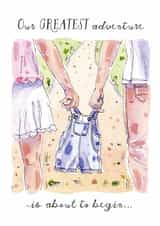 Classic Pregnancy/New Baby Card - Greatest Adventure - Baby Grow created by Stivanello | Art for the Soul
